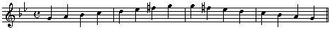 Concert g harmonic minor scale